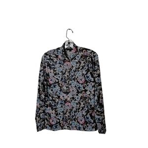 Banana Republic Women's Multicolor Long Sleeve Mock Neck Floral Pullover Top M
